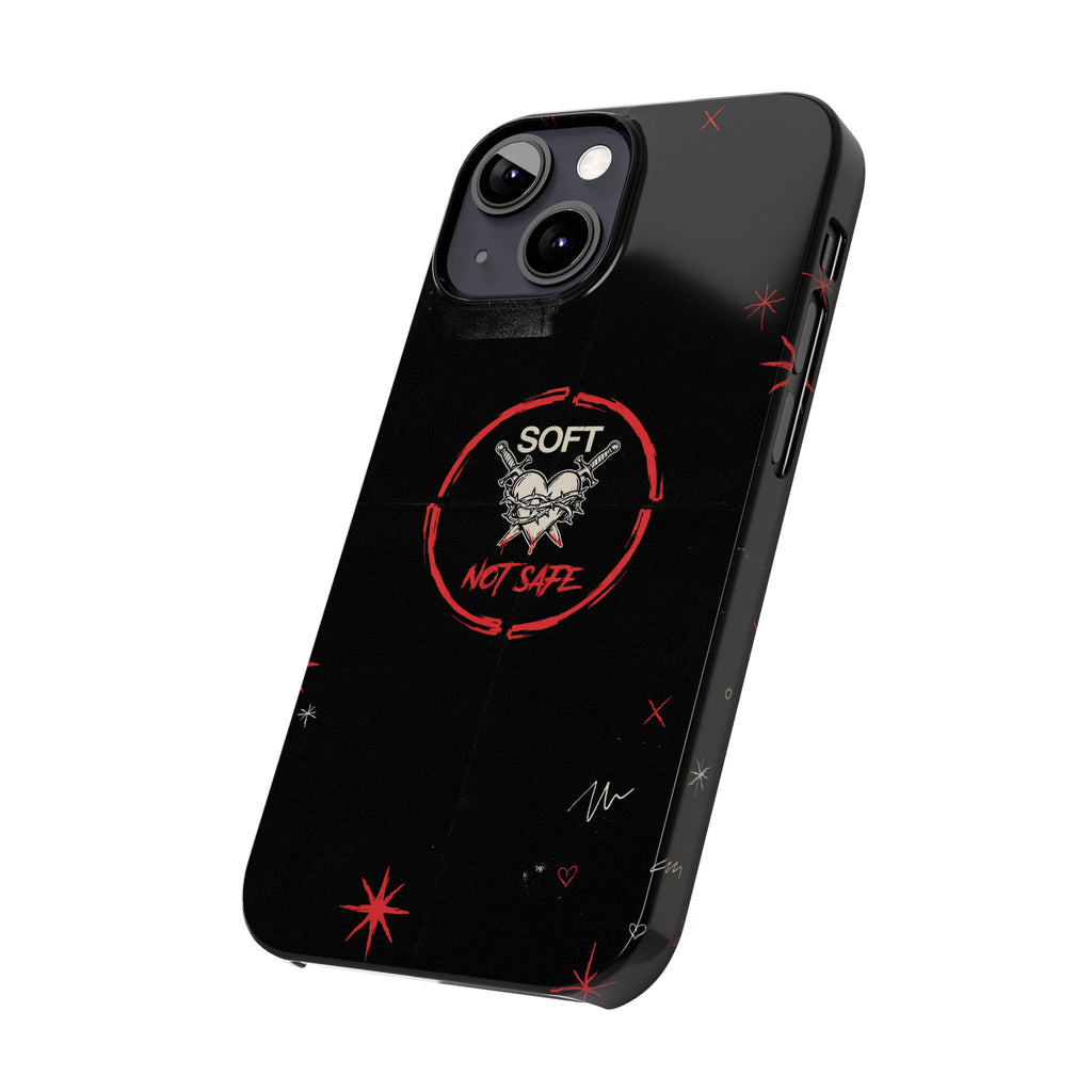 Soft Not Safe Slim Phone Case — Gothic Heart Aesthetic