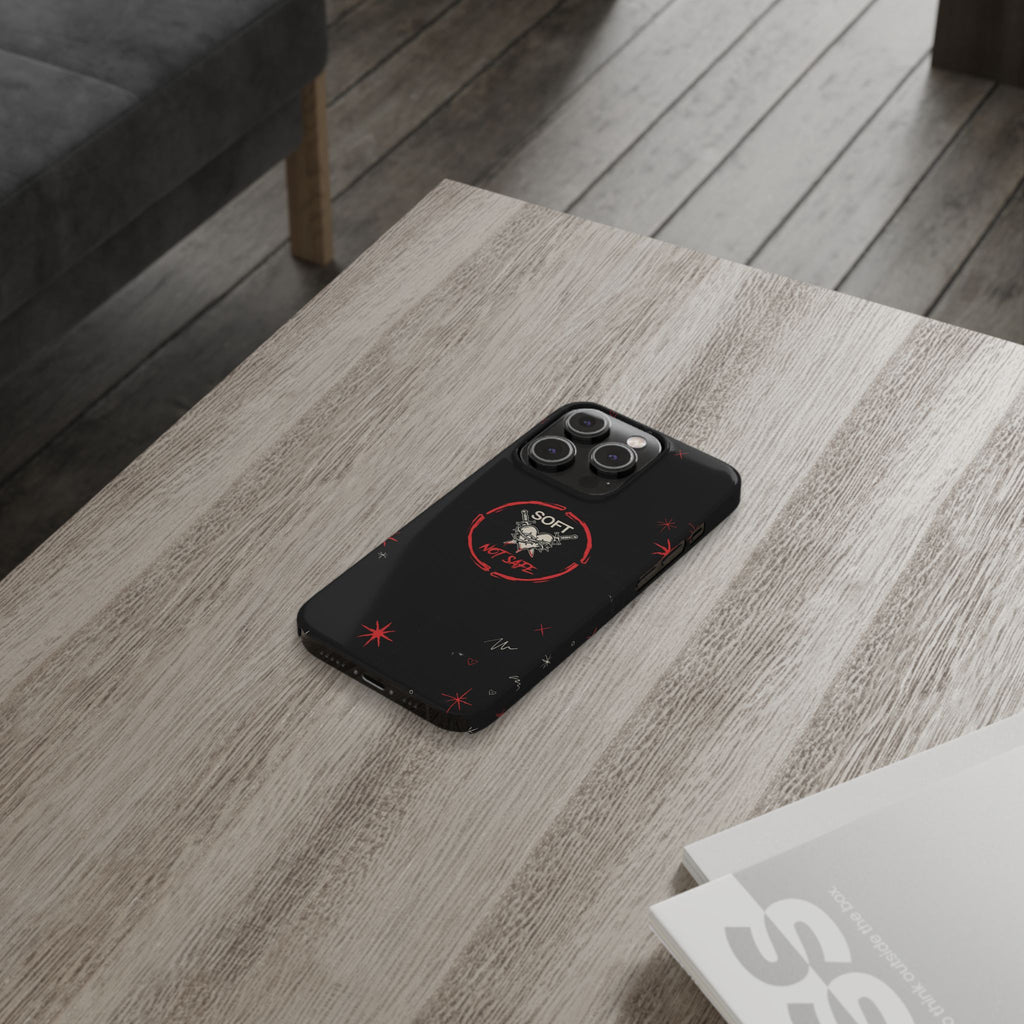 Soft Not Safe Slim Phone Case — Gothic Heart Aesthetic