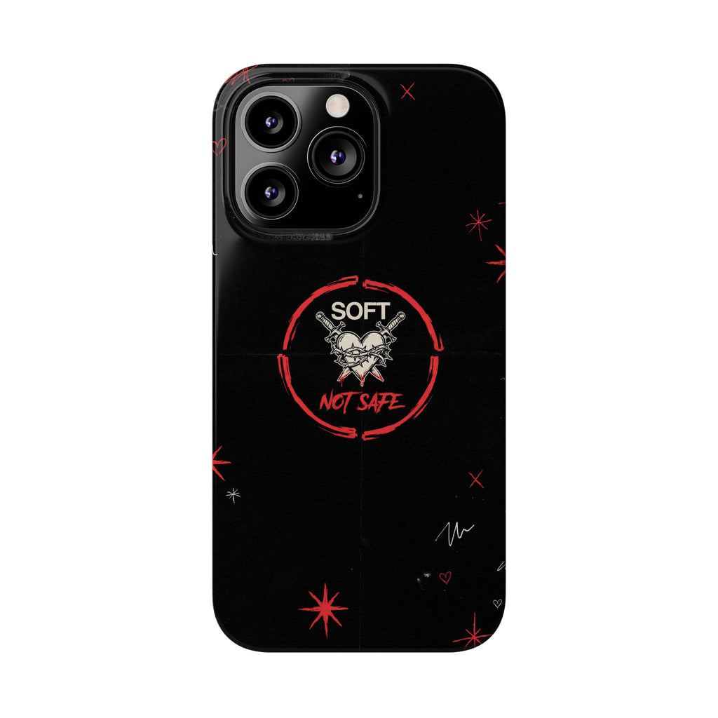 Soft Not Safe Slim Phone Case — Gothic Heart Aesthetic