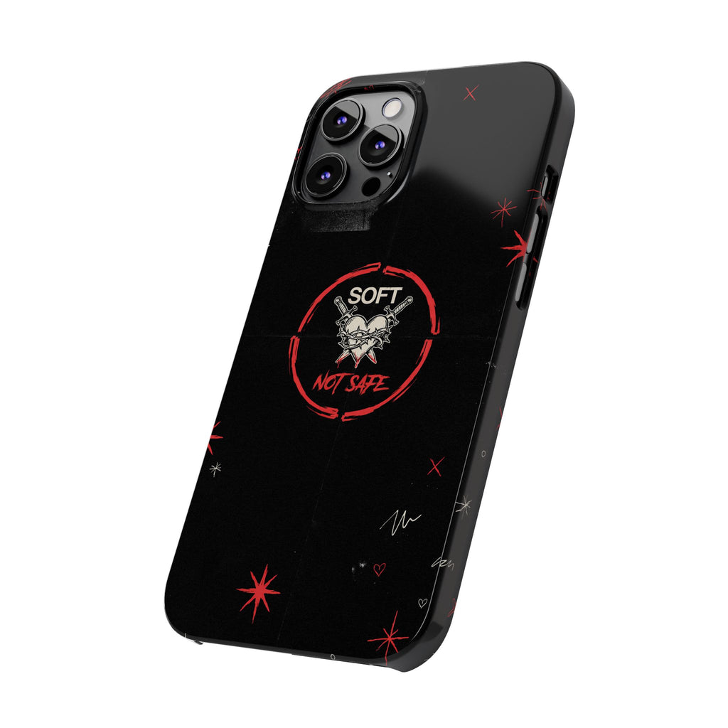 Soft Not Safe Slim Phone Case — Gothic Heart Aesthetic