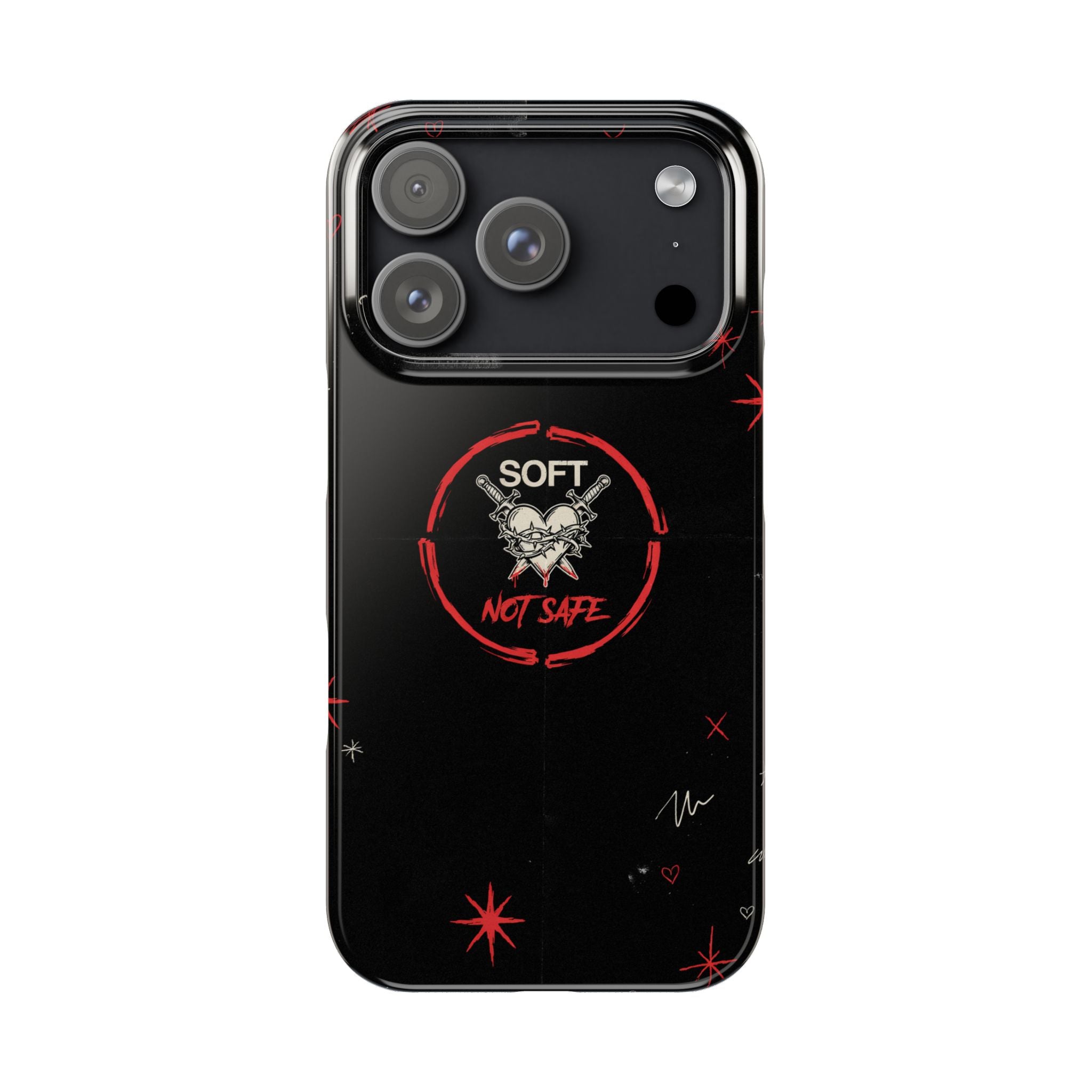 Soft Not Safe Slim Phone Case — Gothic Heart Aesthetic