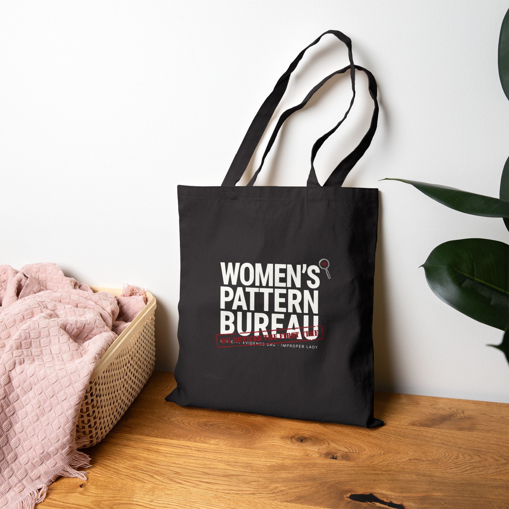 Women's Pattern Bureau Canvas Tote Bag — Feminist Graphic Market Tote