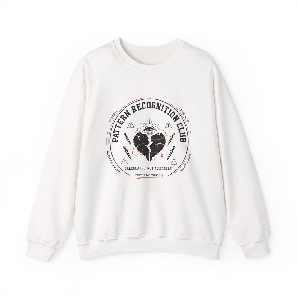 Pattern Recognition Club Crewneck Sweatshirt — "Calculated, Not Accidental" Graphic Pullover