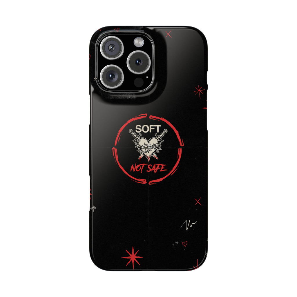 Soft Not Safe Slim Phone Case — Gothic Heart Aesthetic