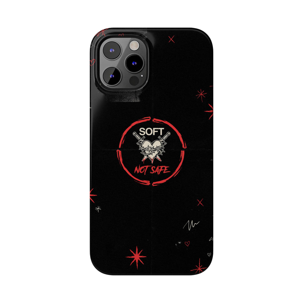 Soft Not Safe Slim Phone Case — Gothic Heart Aesthetic