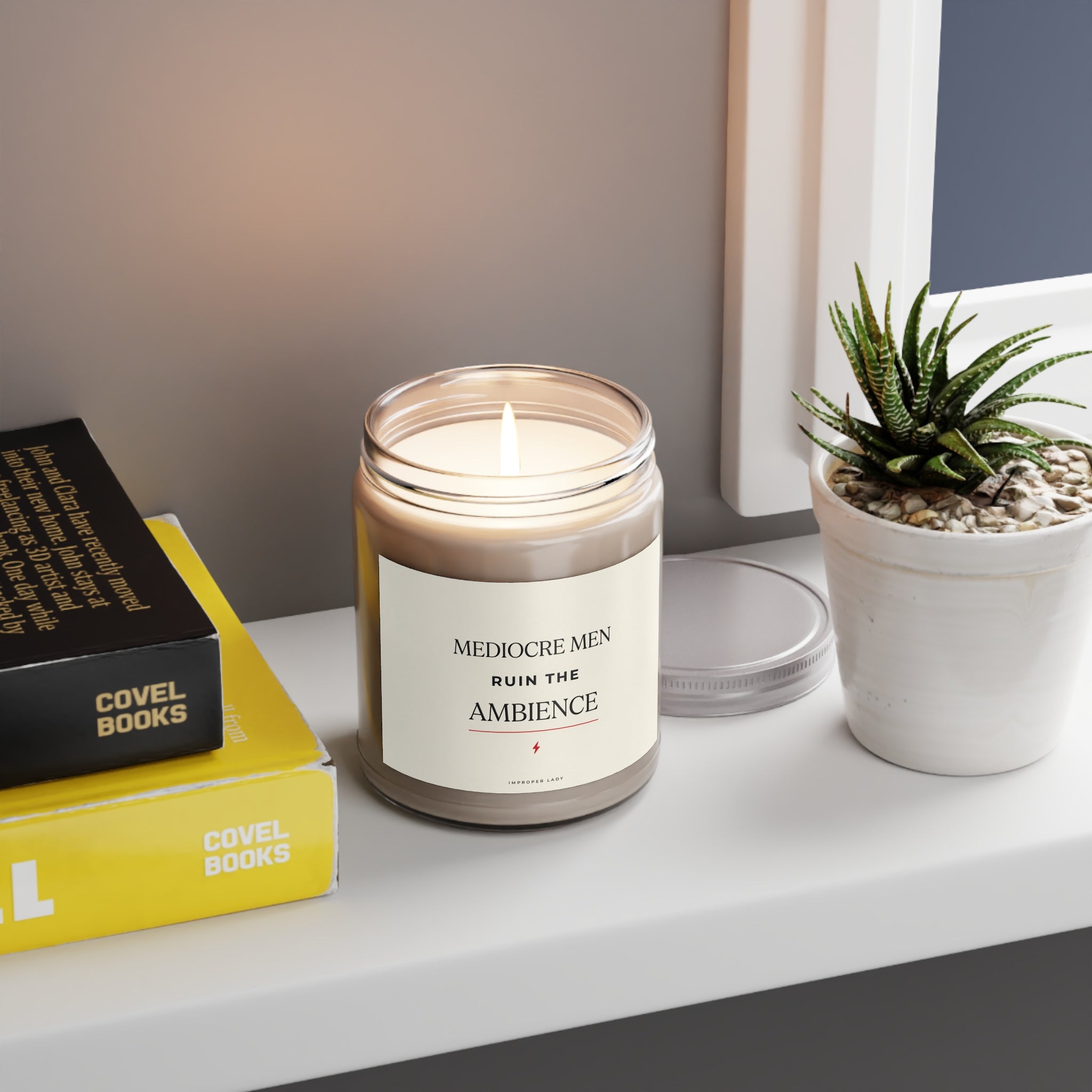 Soy Candle - "Mediocre Men Ruin the Ambience" Scented Jar (9oz)