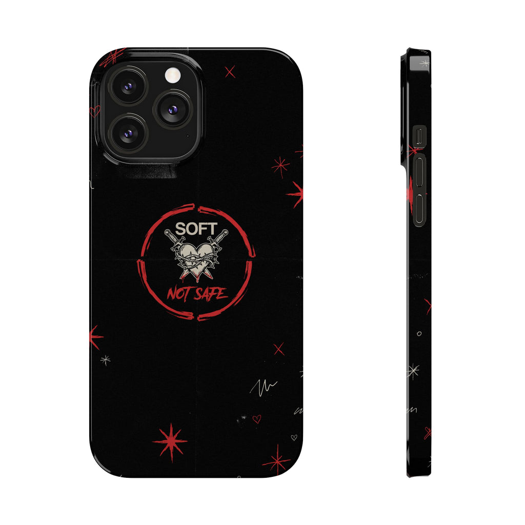Soft Not Safe Slim Phone Case — Gothic Heart Aesthetic