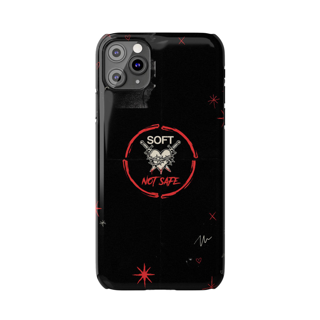 Soft Not Safe Slim Phone Case — Gothic Heart Aesthetic
