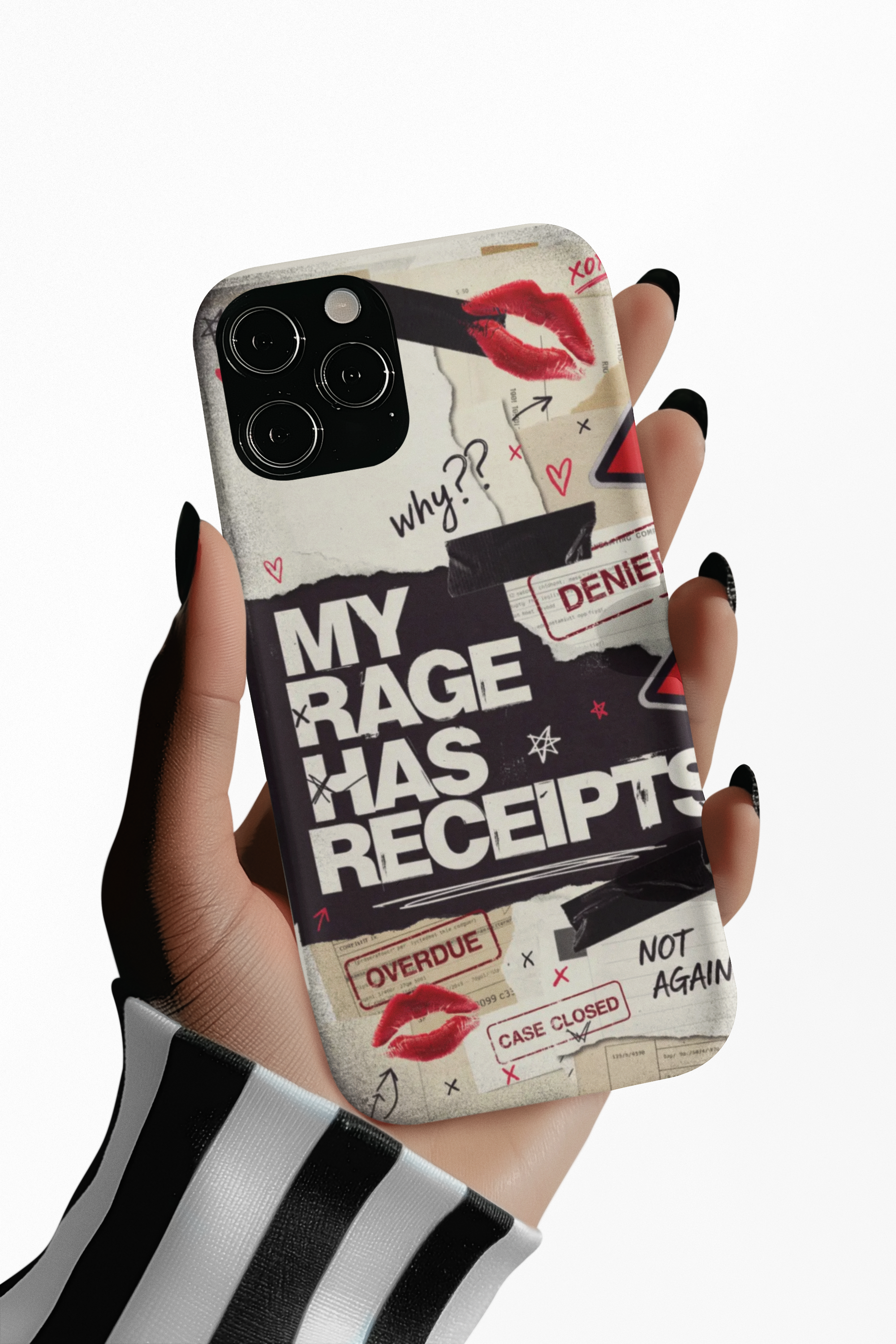 Slim Phone Case — "My Rage Has Receipts" Feminist Graphic Protective Cover