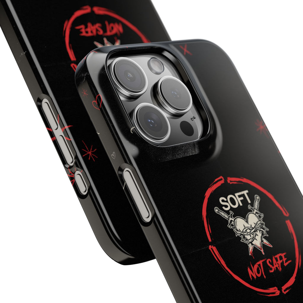 Soft Not Safe Slim Phone Case — Gothic Heart Aesthetic