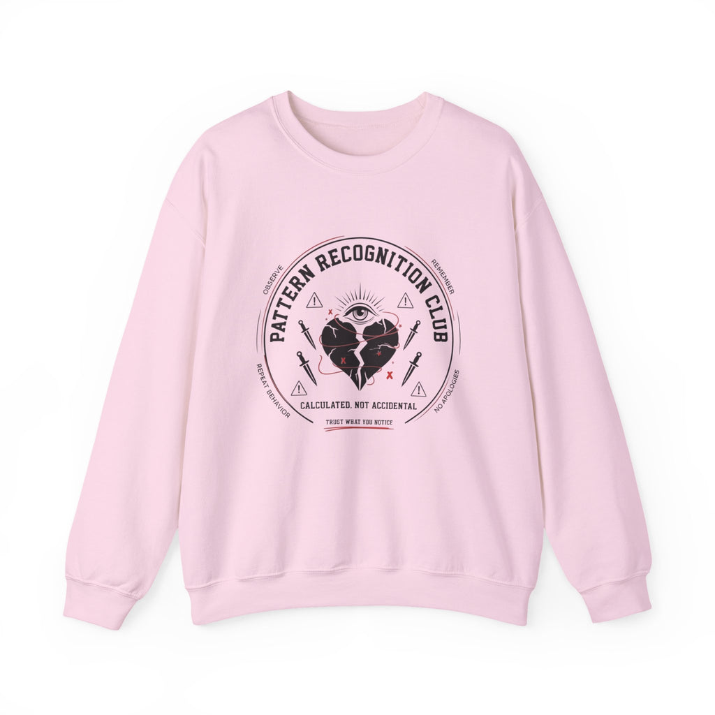 Pattern Recognition Club Crewneck Sweatshirt — "Calculated, Not Accidental" Graphic Pullover