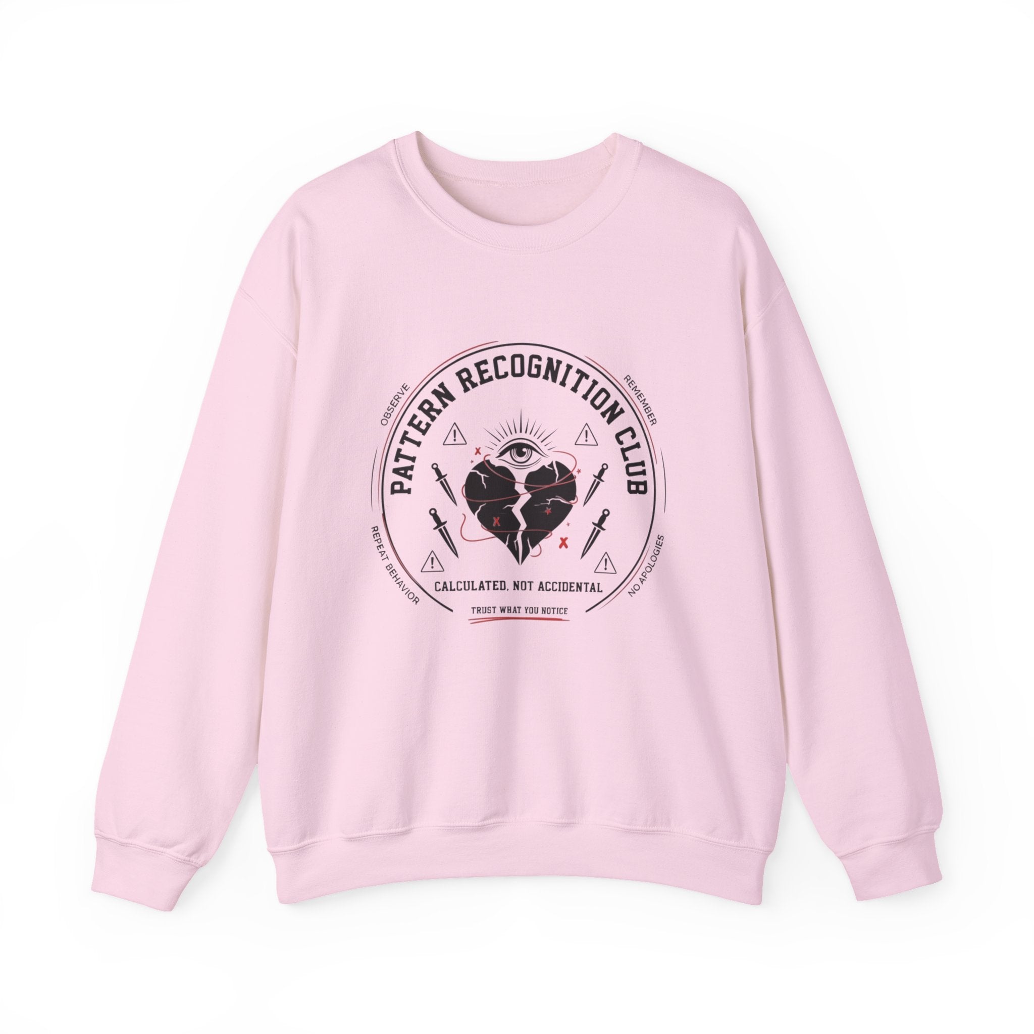 Pattern Recognition Club Crewneck Sweatshirt — "Calculated, Not Accidental" Graphic Pullover
