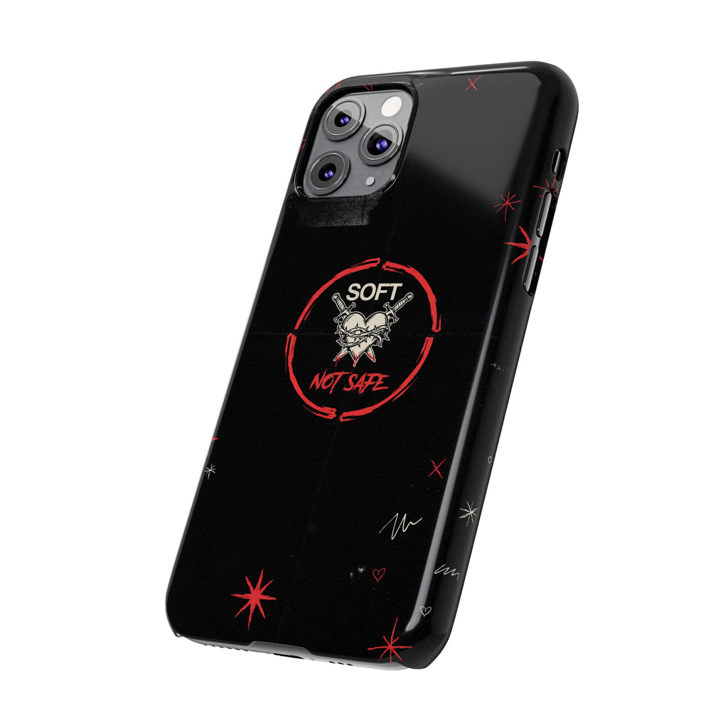 Soft Not Safe Slim Phone Case — Gothic Heart Aesthetic