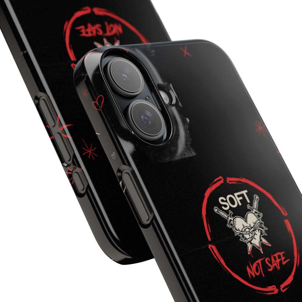 Soft Not Safe Slim Phone Case — Gothic Heart Aesthetic