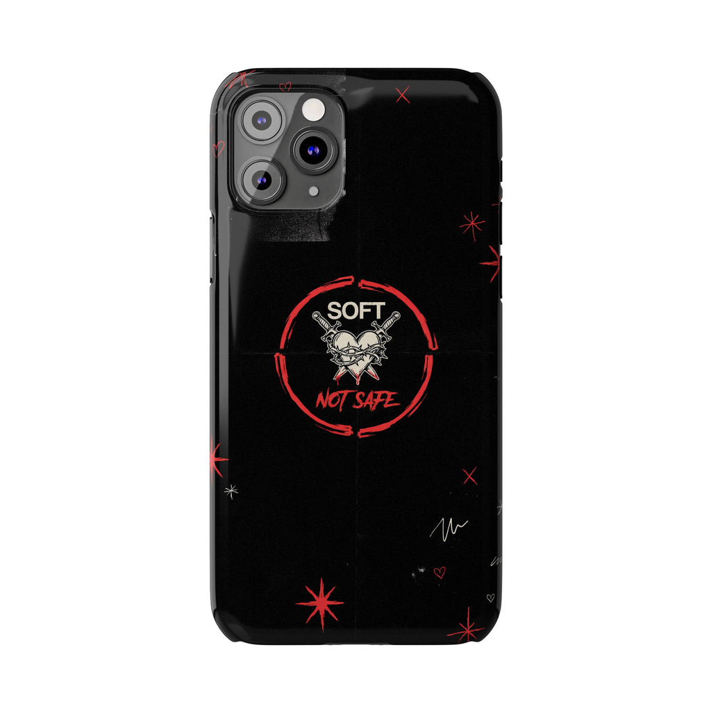 Soft Not Safe Slim Phone Case — Gothic Heart Aesthetic