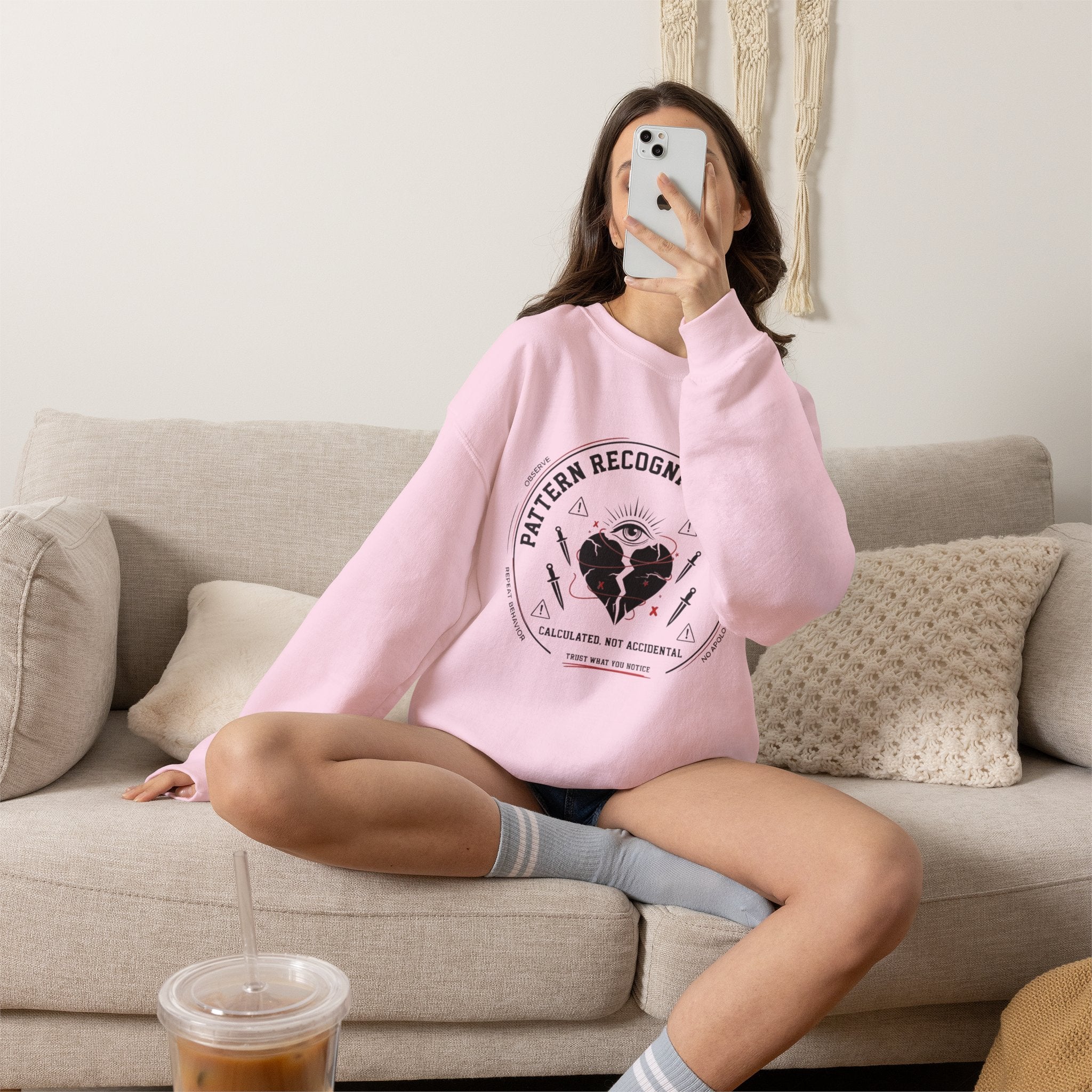 Pattern Recognition Club Crewneck Sweatshirt — "Calculated, Not Accidental" Graphic Pullover