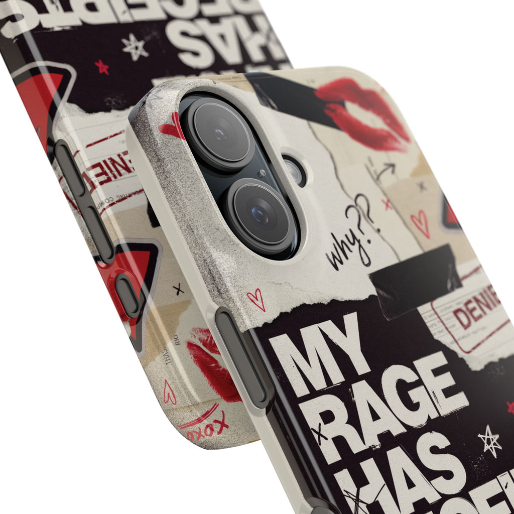 Slim Phone Case — "My Rage Has Receipts" Feminist Graphic Protective Cover
