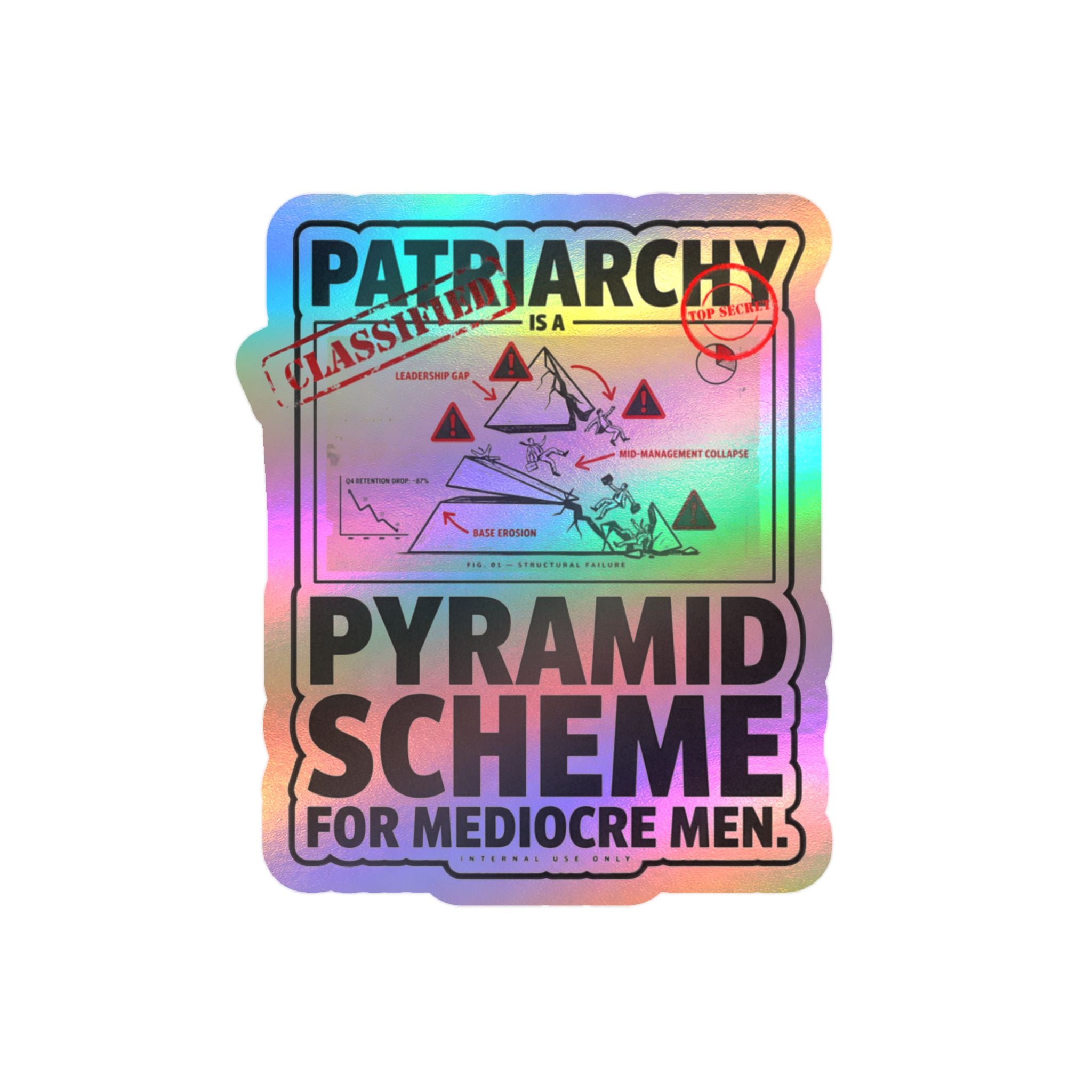 Kiss-Cut Vinyl Sticker — "Patriarchy: Pyramid Scheme for Mediocre Men" Graphic Decal