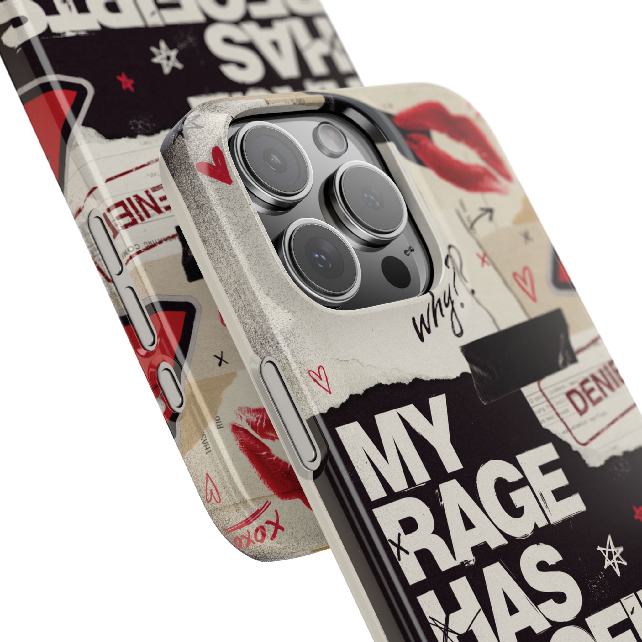 Slim Phone Case — "My Rage Has Receipts" Feminist Graphic Protective Cover