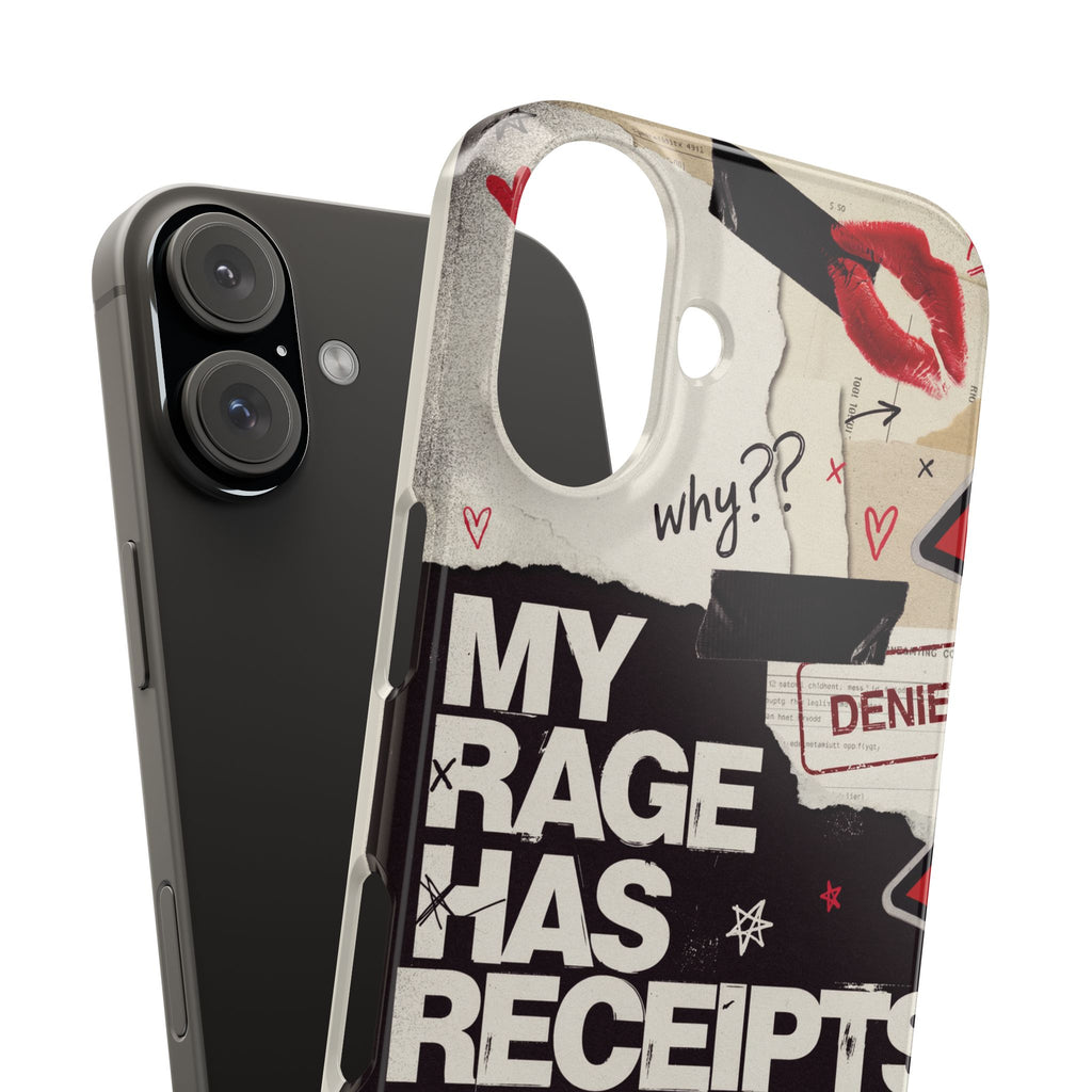 Slim Phone Case — "My Rage Has Receipts" Feminist Graphic Protective Cover