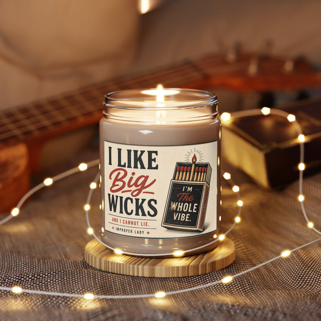 I Like Big Wicks 9oz Soy Candle — Funny Vintage Matchbox Scented Candle
