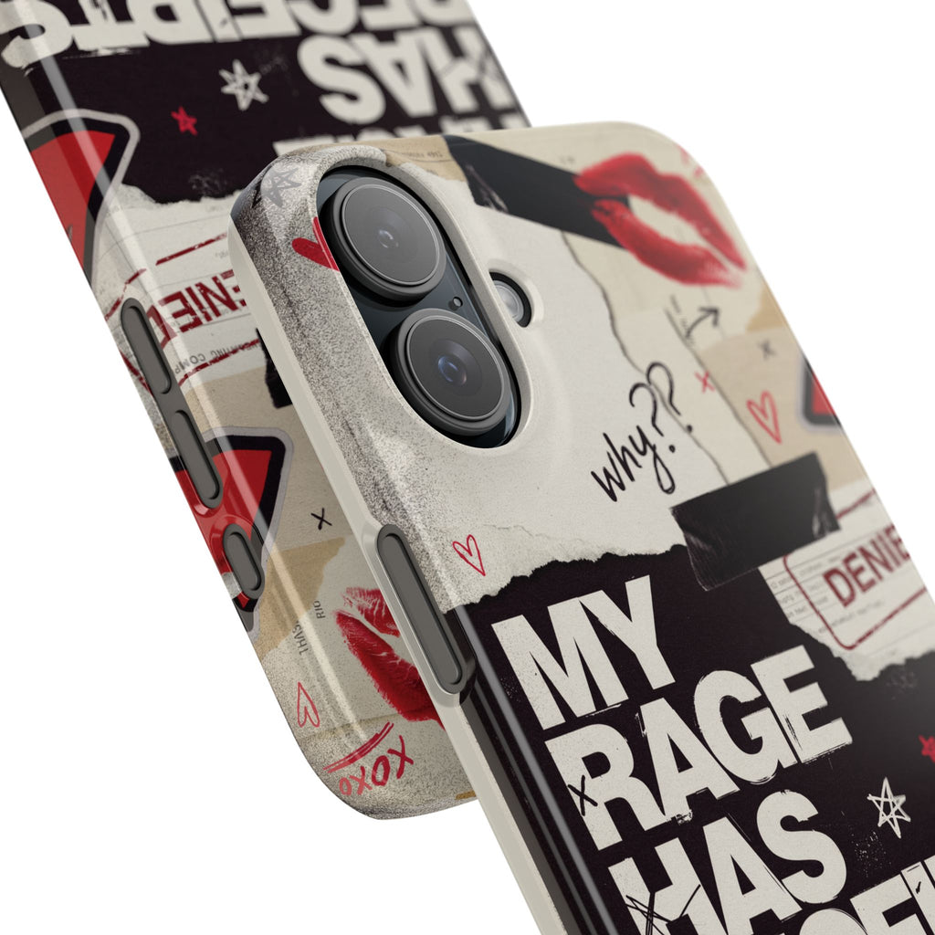 Slim Phone Case — "My Rage Has Receipts" Feminist Graphic Protective Cover