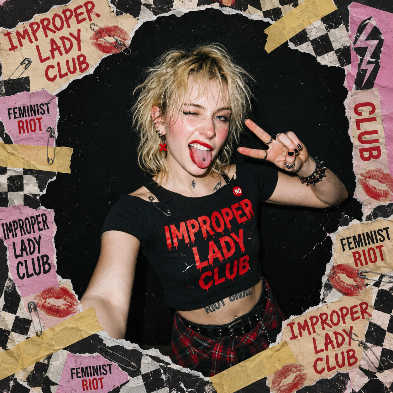 Improper Lady statement streetwear collage