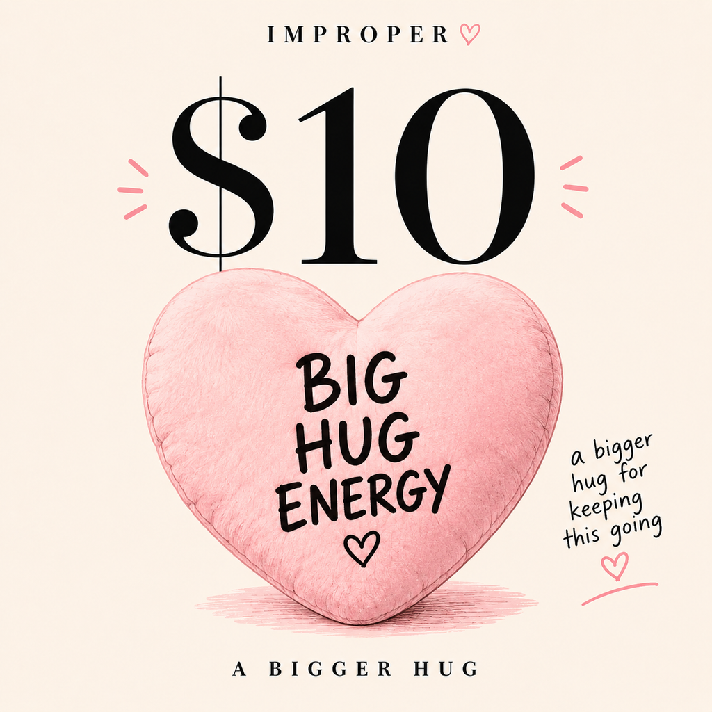 IMPROPER $10 tip — big hug energy